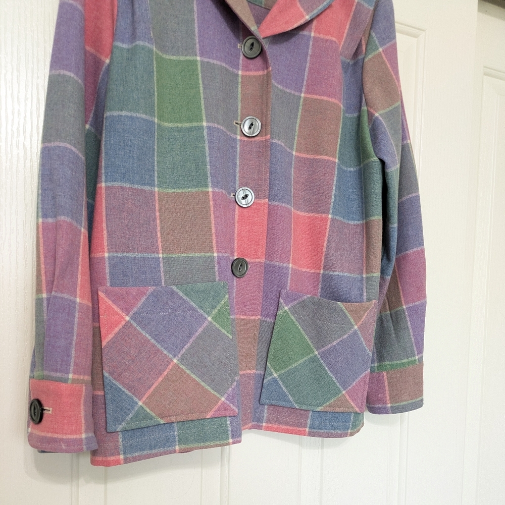 Pendleton 100% Virgin Wool Spring Window Plaid Bl… - image 3